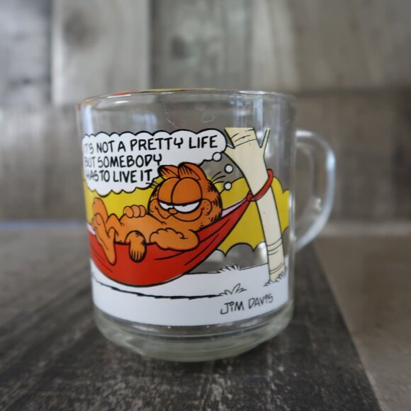 1978 Garfield Anchor Hocking McDonald's Mug 'it’s Not A Pretty Life’ Coffee Cup - Picture 2 of 7